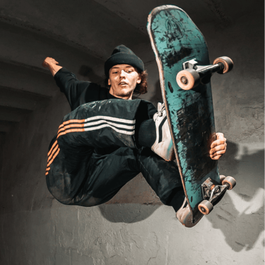 skateboarder jumping